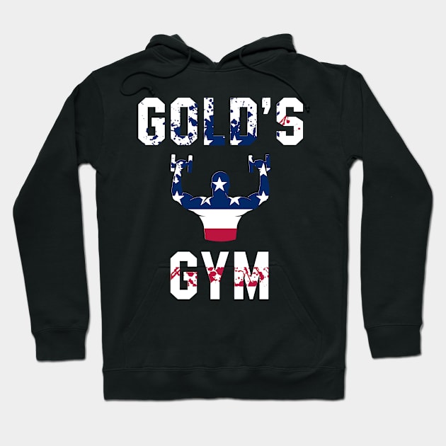 Gold's Gym Americana - Motivation Workout Hoodie by Diogo Calheiros